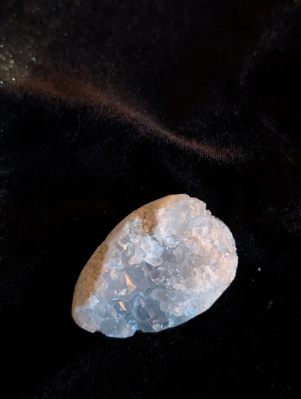 Natural Celestite Crystal Cluster | Pale Blue Druzy Specimen